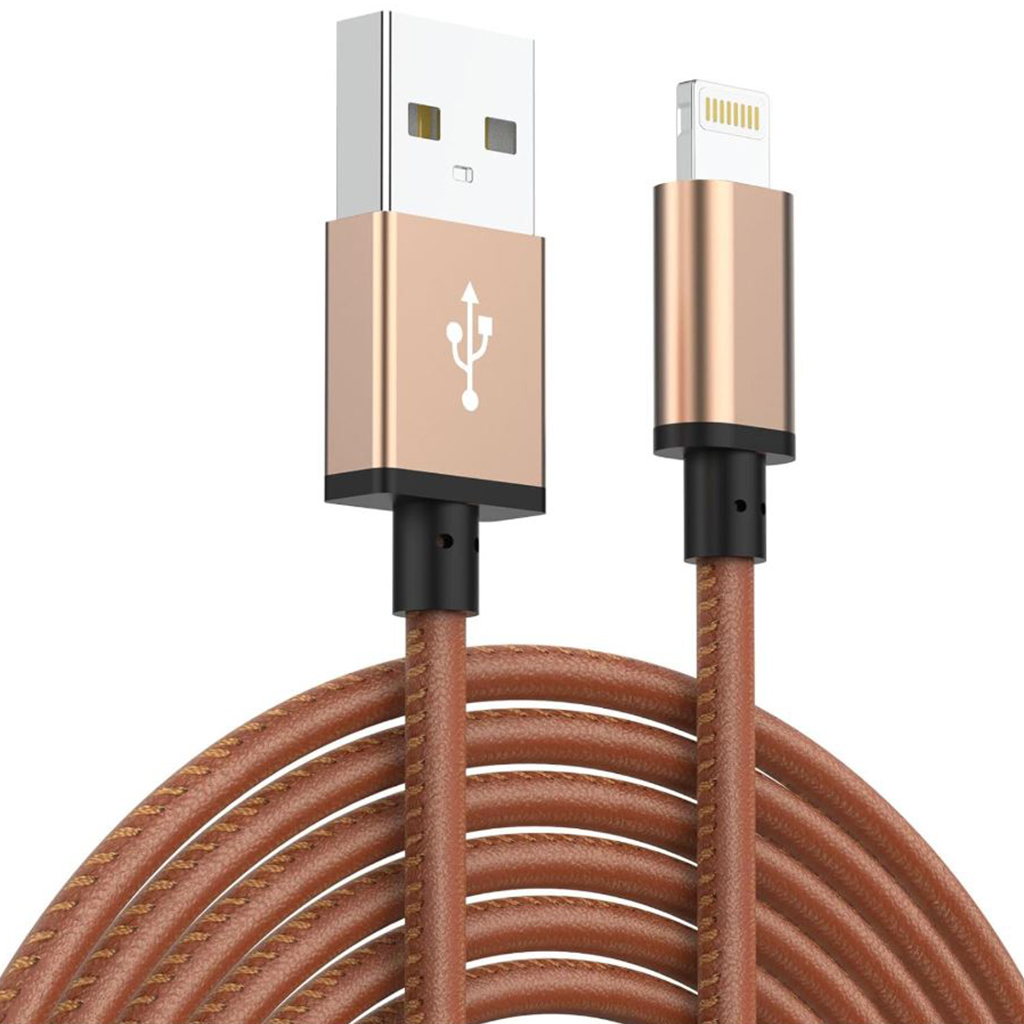 (USB5522) (2M) Colorful USB to Lighting Leather Cable