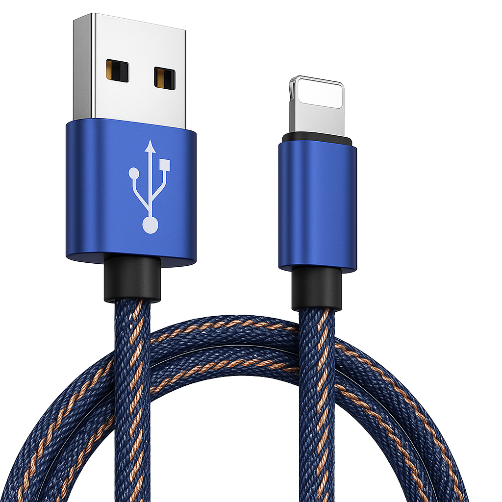 (USB5511) (1M) Colorful USB to Lightning Denim Cable