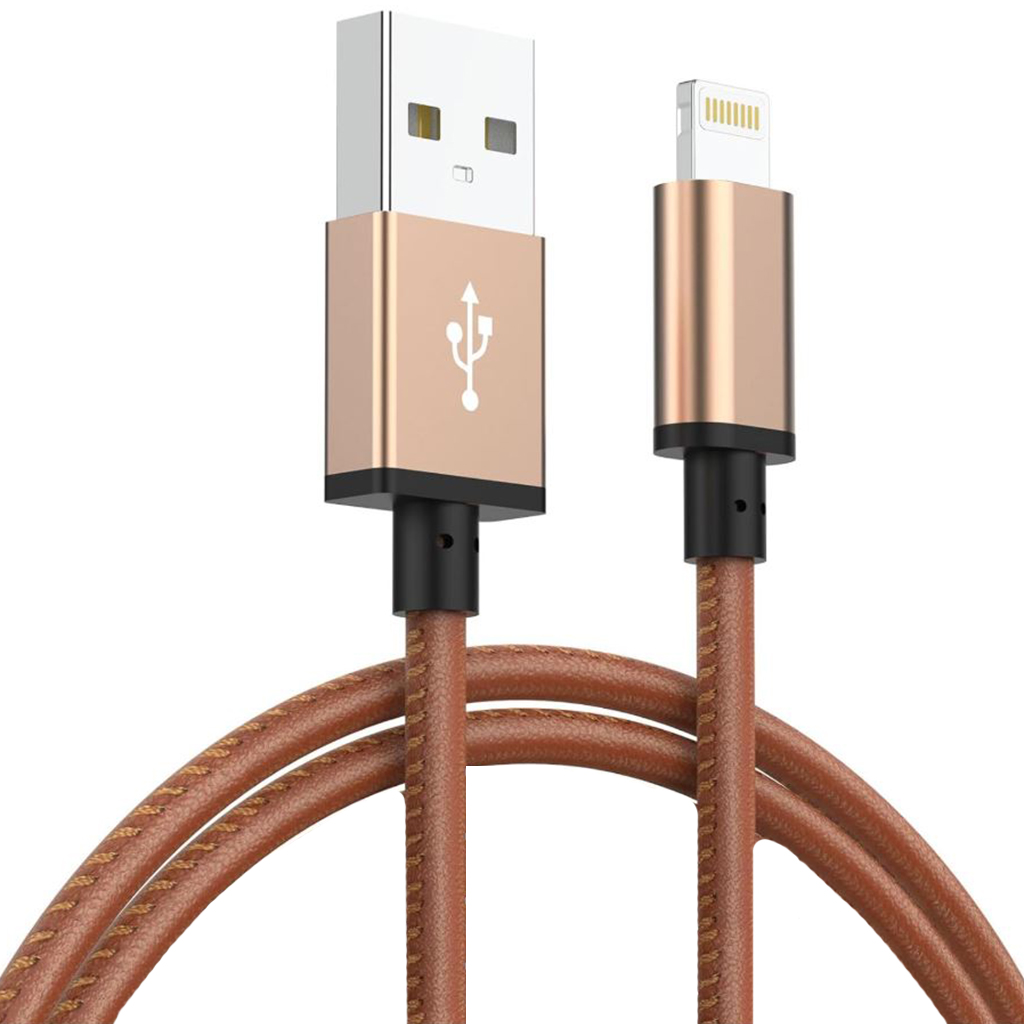 (USB5502) (1M) Colorful USB to Lighting Leather Cable