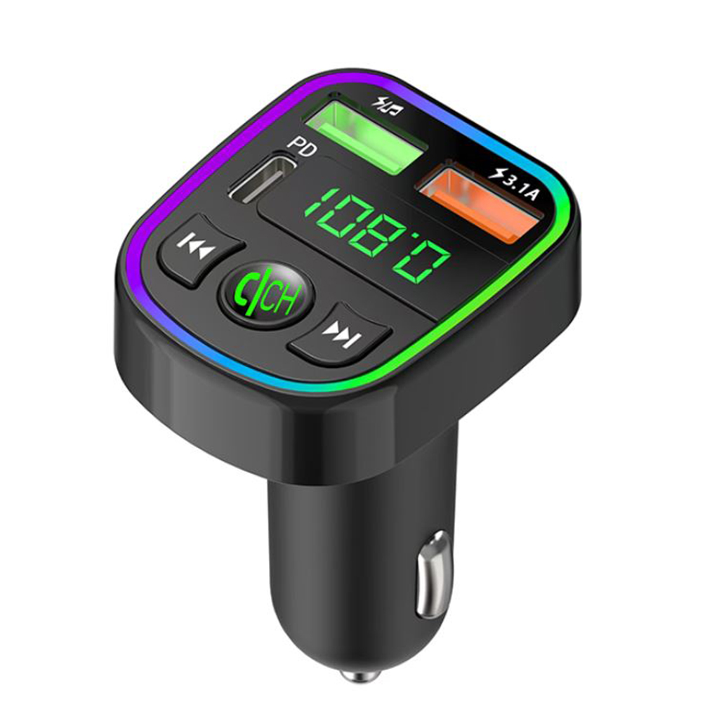(FM11B) Bluetooth 5.0 Dual USB USB Type-c Fast Charging FM Transmitter